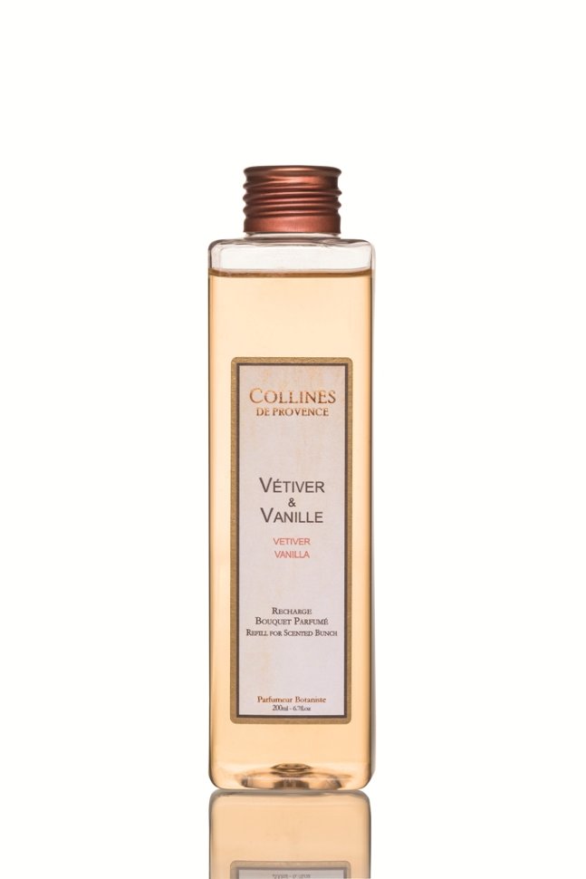 Наполнитель для диффузоров "Ветивер и Ваниль" (Vetiver-Vanilla) 200 мл от Collines de Provence